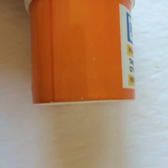 Prescription Pill Bottle Shaped Shot Glass X 2 Orange Ceramic Big Mouth Toys - Picture 10 of 11